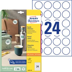 Avery-Zweckform etiketten rond in blisterverpakking