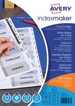 Avery bedrukbare tabbladen IndexMaker