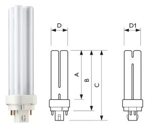 Philips PL-C spaarlamp 4-pins