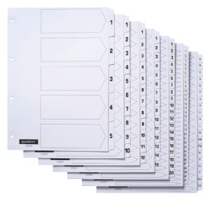 Quantore tabbladen karton wit 4-gaats
