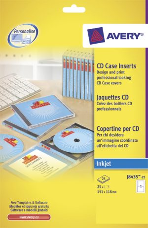 Avery cd-inlegkaarten voor printers