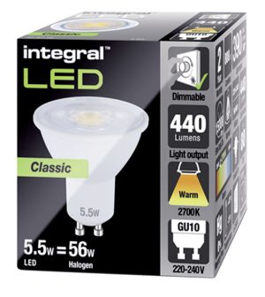 Integral ledlamp GU10